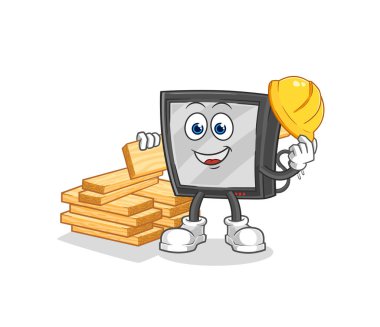 the tv builder vector. cartoon characte