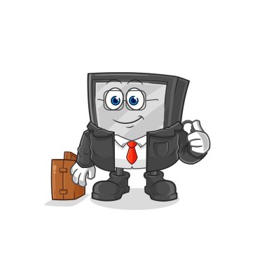 the tv office worker mascot. cartoon vecto