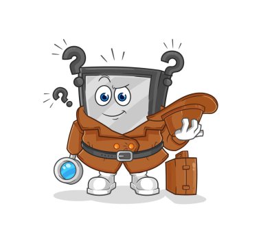 the tv detective vector. cartoon characte