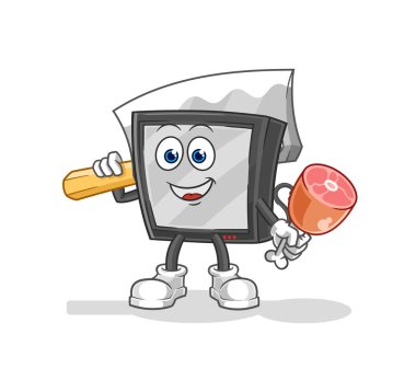 the tv Butcher illustration. character vecto