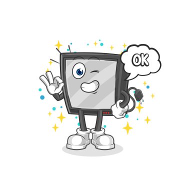 the tv agree mascot. cartoon vecto