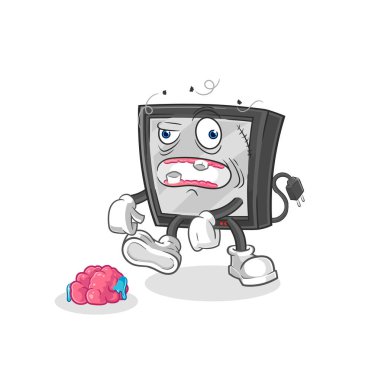 the tv zombie character.mascot vecto