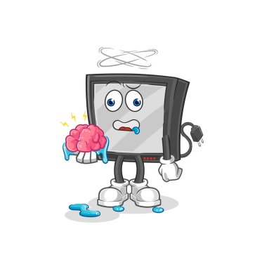 the tv no brain vector. cartoon characte