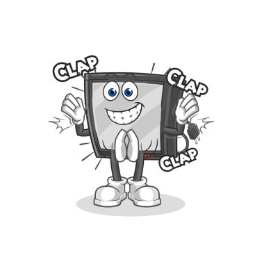 the tv applause illustration. character vecto