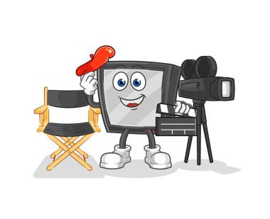 the tv director mascot. cartoon vecto
