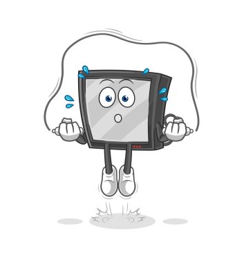 the tv jump rope exercise. character vecto