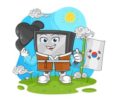 the tv korean culture vector. cartoon characte