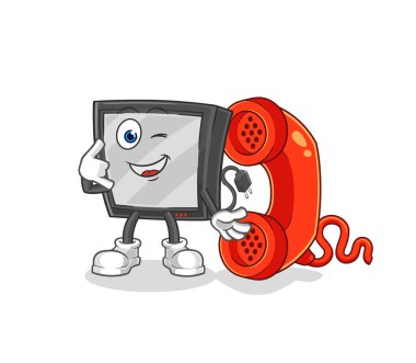the tv call mascot. cartoon vecto