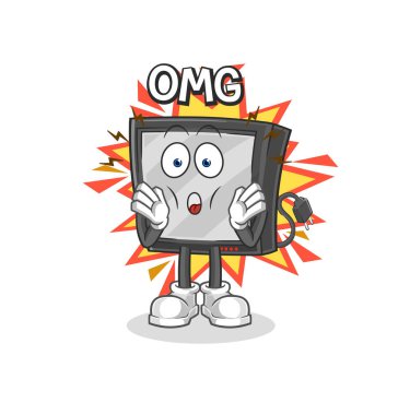 the tv Oh my God vector. cartoon characte
