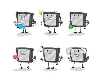 the tv thinking group character. cartoon mascot vecto