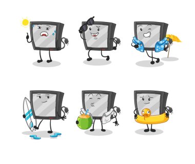 the tv holiday character. cartoon mascot vecto