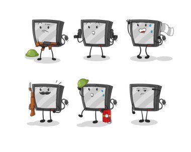the tv troops character. cartoon mascot vecto