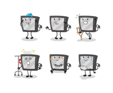 the tv sick group character. cartoon mascot vecto