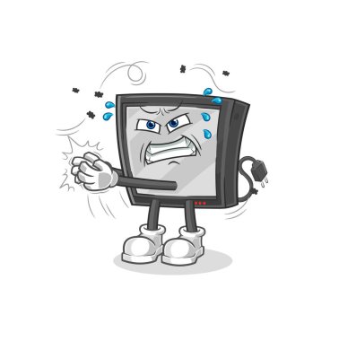 the tv swat fly character. cartoon mascot vecto