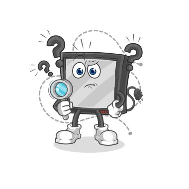 the tv searching illustration. character vecto