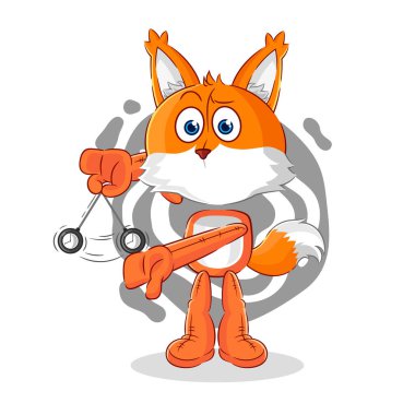 the fox hypnotizing cartoon. cartoon mascot vecto