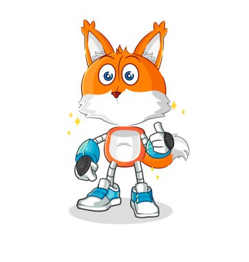 the fox robot character. cartoon mascot vecto