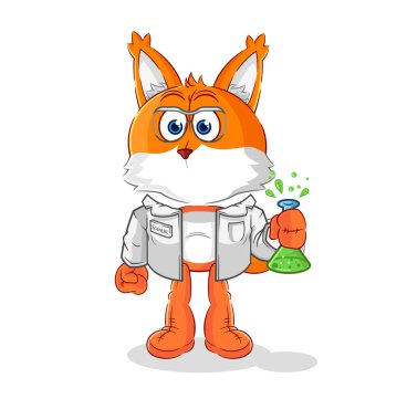 the fox scientist character. cartoon mascot vecto