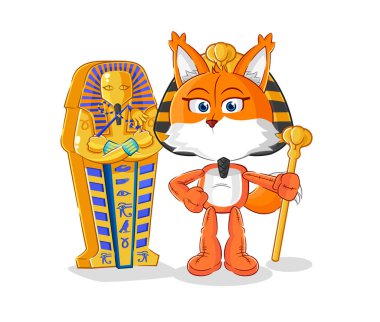 the fox ancient egypt cartoon. cartoon mascot vecto