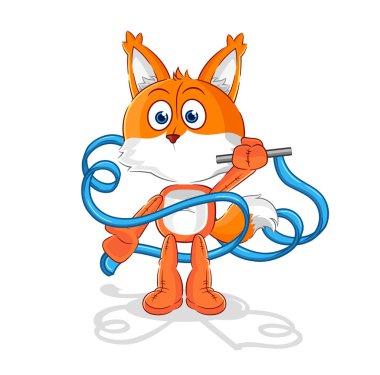 the fox Rhythmic Gymnastics mascot. cartoon vecto