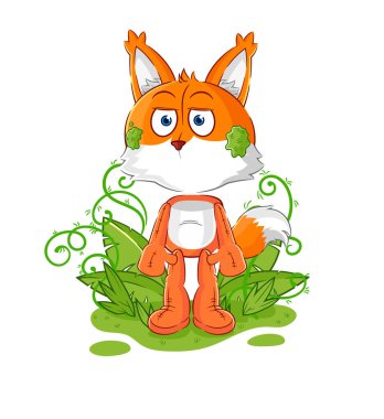 the fox waiting too long mascot. cartoon vecto
