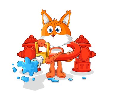 the fox firefighter vector. cartoon characte