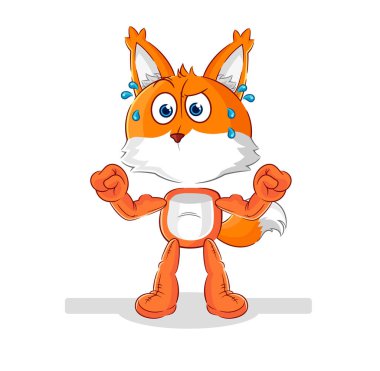 the fox muscular cartoon. cartoon mascot vecto