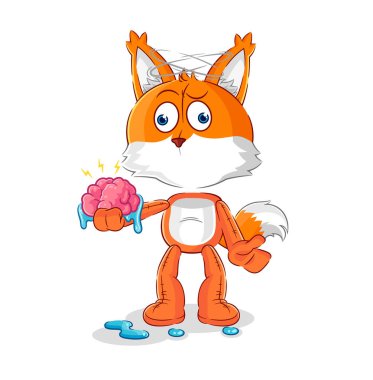 the fox no brain vector. cartoon characte