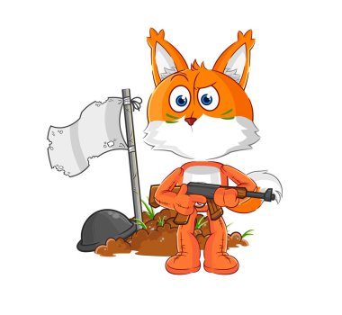 the fox army character. cartoon mascot vecto