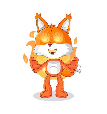 the fox on fire mascot. cartoon vecto