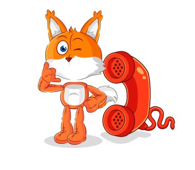 the fox call mascot. cartoon vecto
