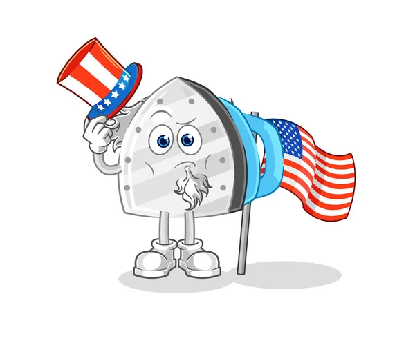 Iron Uncle Sam Character Cartoon Mascot Vecto — Stock Vector