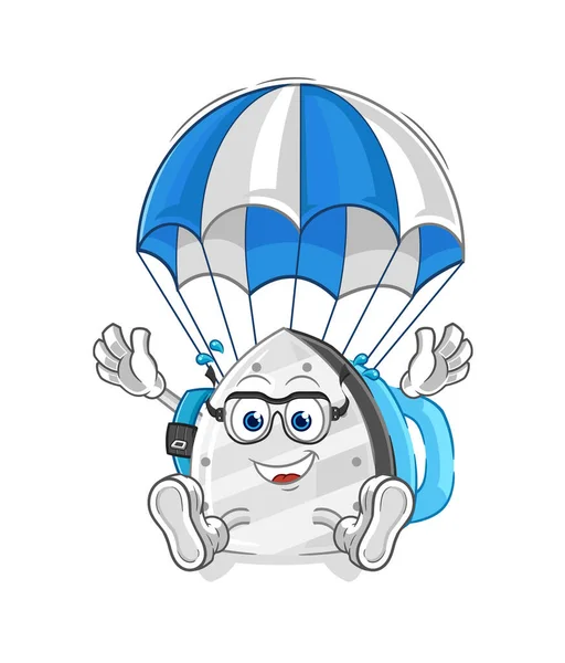 Iron Skydiving Character Cartoon Mascot Vecto — Vector de stock