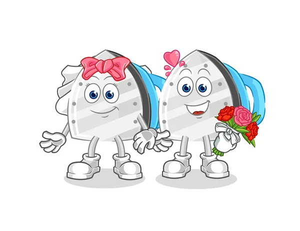 Iron Wedding Cartoon Cartoon Mascot Vecto — Vetor de Stock