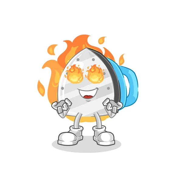 Iron Fire Mascot Cartoon Vecto — Stok Vektör