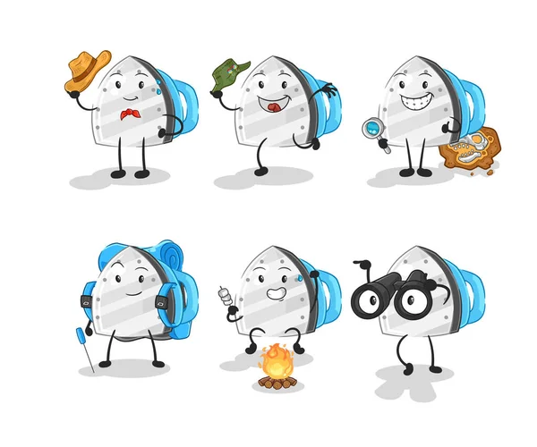 the iron adventure group character. cartoon mascot vecto