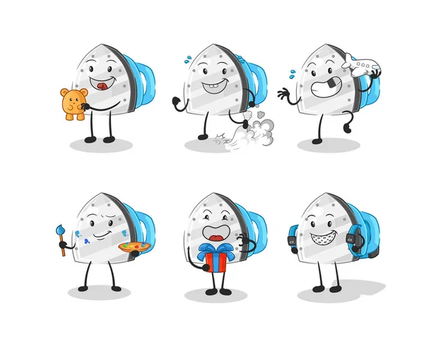 Iron Children Group Character Cartoon Mascot Vecto —  Vetores de Stock