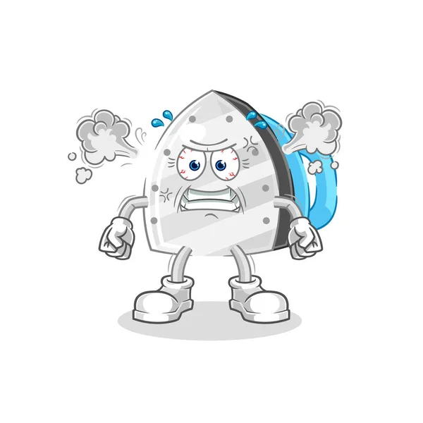 Iron Very Angry Mascot Cartoon Vecto — Stock vektor