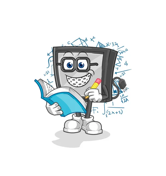 Geek Cartoon Cartoon Mascot Vecto — Stockvector