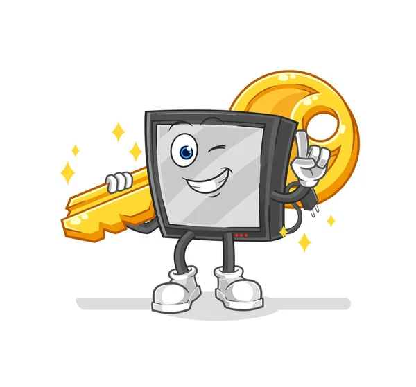 Carry Key Mascot Cartoon Vecto — Archivo Imágenes Vectoriales
