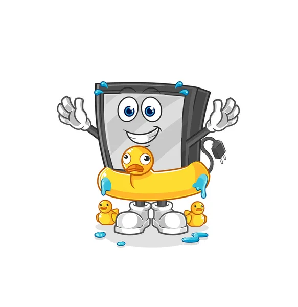 Duck Buoy Cartoon Cartoon Mascot Vecto — Stockvector