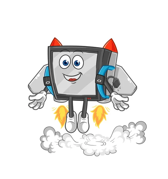 Jetpack Mascot Cartoon Vecto — Stockvector