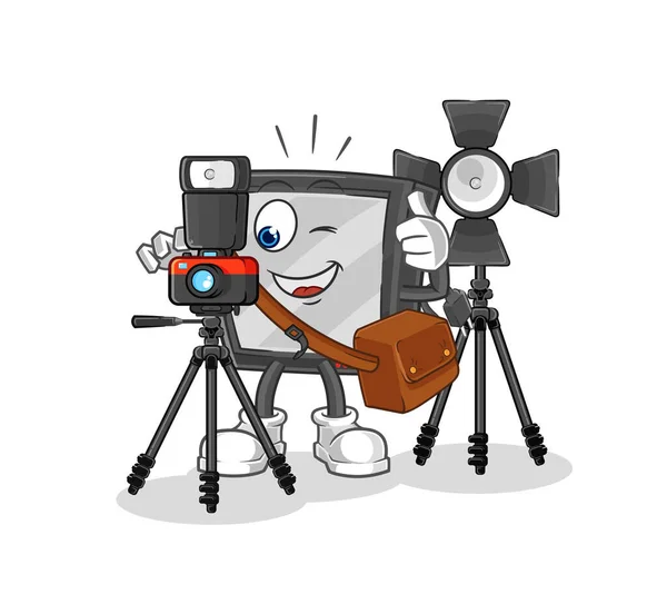 Photographer Character Cartoon Mascot Vecto — Διανυσματικό Αρχείο