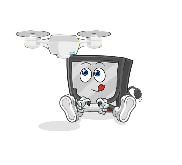 Drone Character Cartoon Mascot Vecto — Stockvector