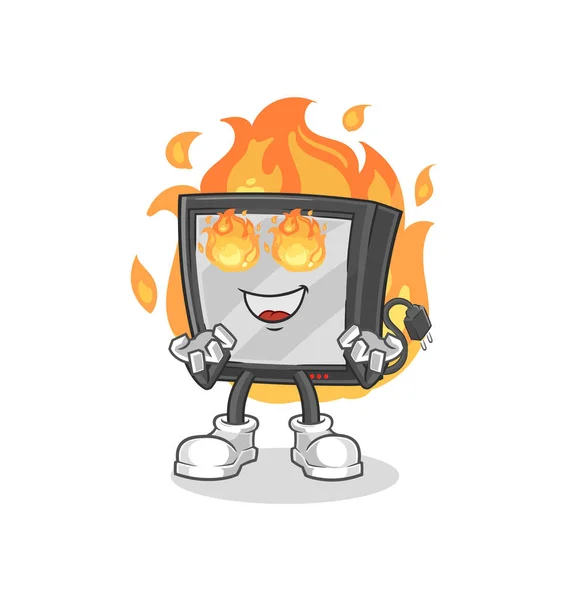 Fire Mascot Cartoon Vecto — Stock Vector