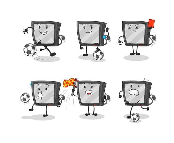 Football Group Character Cartoon Mascot Vecto — Stockvector