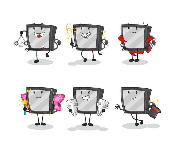 Magic Group Character Cartoon Mascot Vecto — Stock Vector