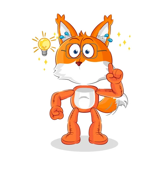 Fox Got Idea Cartoon Mascot Vecto — Stockový vektor
