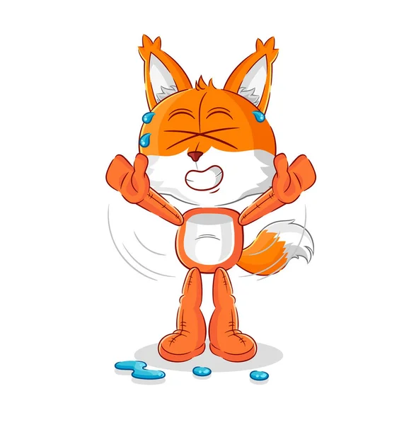 Fox Stretching Character Cartoon Mascot Vecto — Stockový vektor