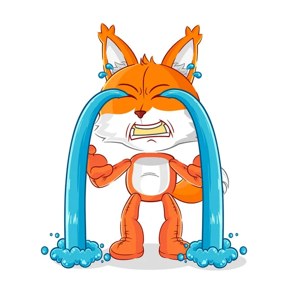 Fox Crying Illustration Character Vecto — Vetor de Stock